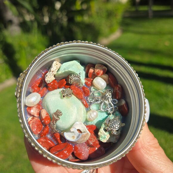 Ocean Sealife Magicks Altar Crystal Charm Tin Home Decor - Picture 7 of 7